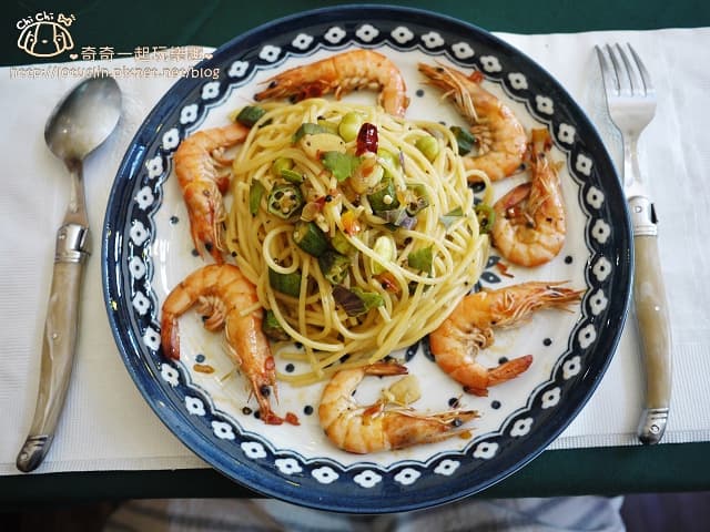 鮮蝦白酒義大利麵（西西里島套餐 $300）