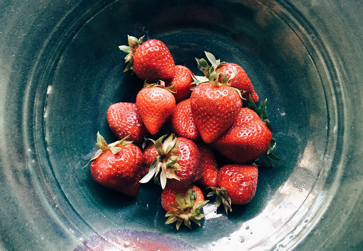 當天摘到的新鮮草莓，人家說草莓越大越不甜，假的，